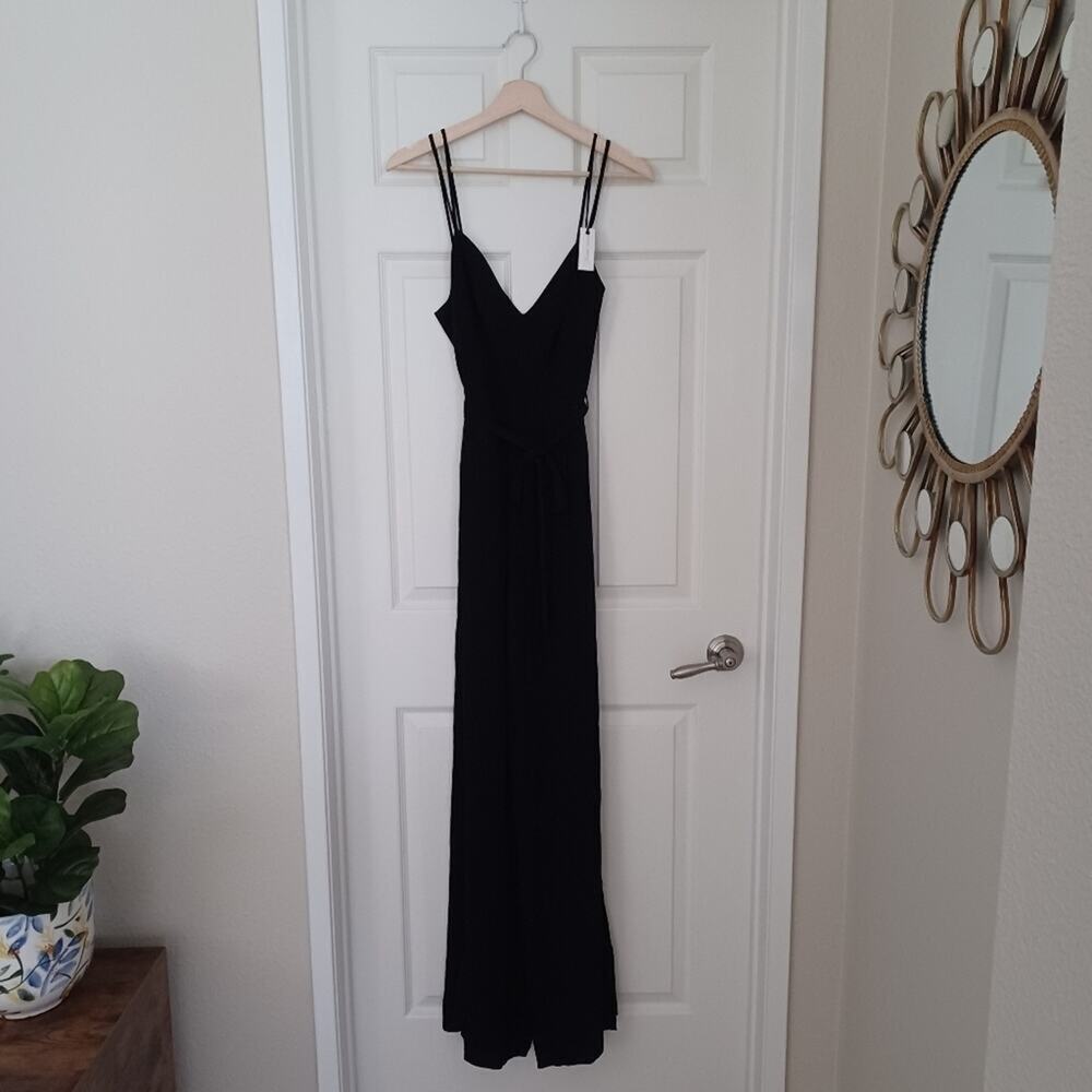 NWT Lovers + Friends Charisma Wide Leg Jumpsuit Black Size M - Picture 8 of 12